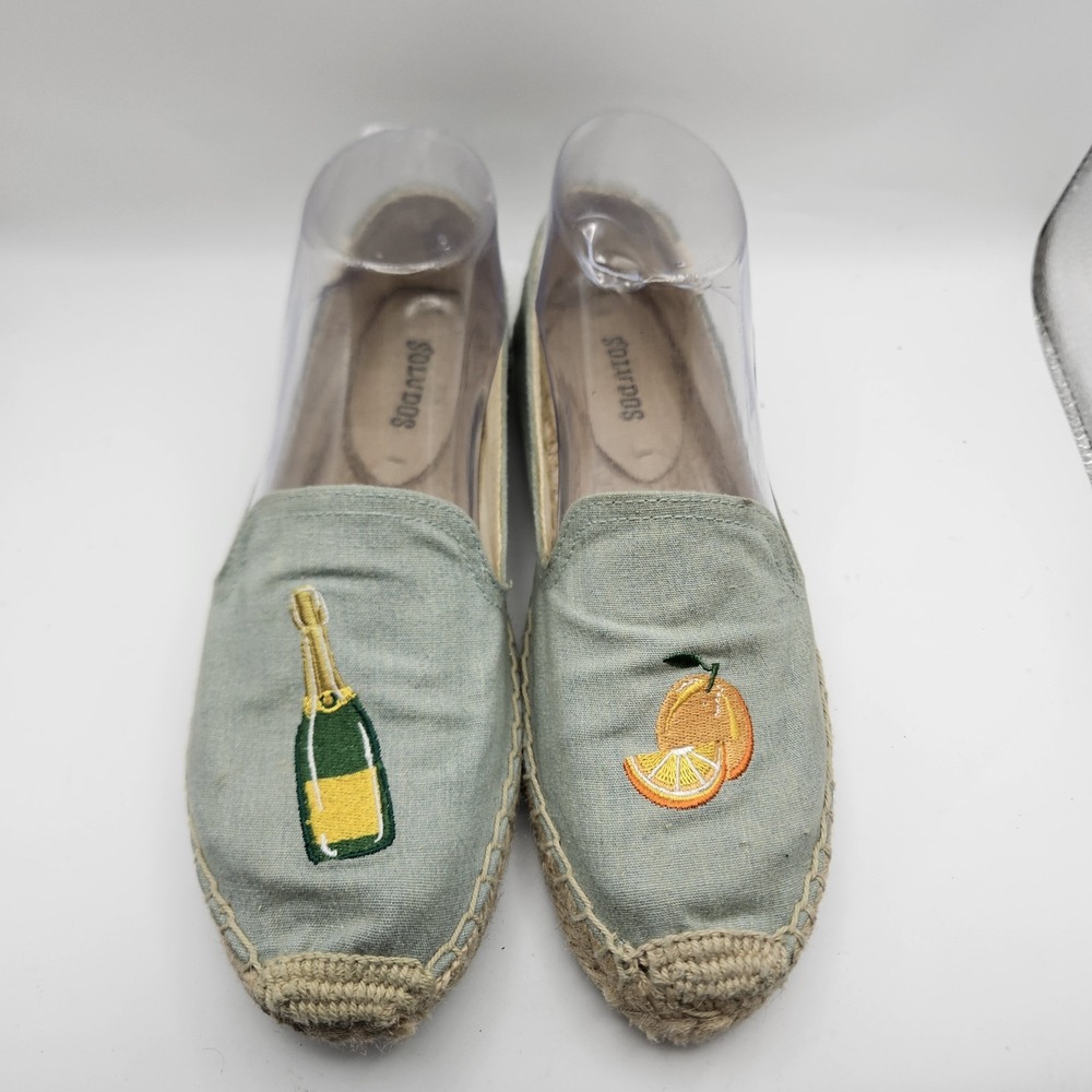 Soludos Womens Canvas Espadrille Flats Mimosa Citrus Vacation Beach Summer Sz 7